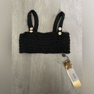 PATBO crinkle lurex bikini top